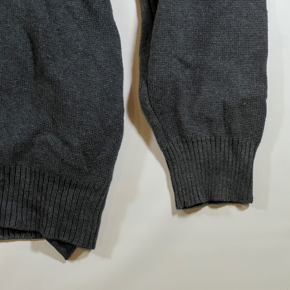 Attention Full Zip Sweater Mens XL Gray 0Mock Neck Knit Grandpa Core Dad Style - Picture 6 of 9